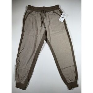Splendid Jogger Pants Khaki Tan Pull On Elastic Waist Casual‎ Summer Pants Sz S